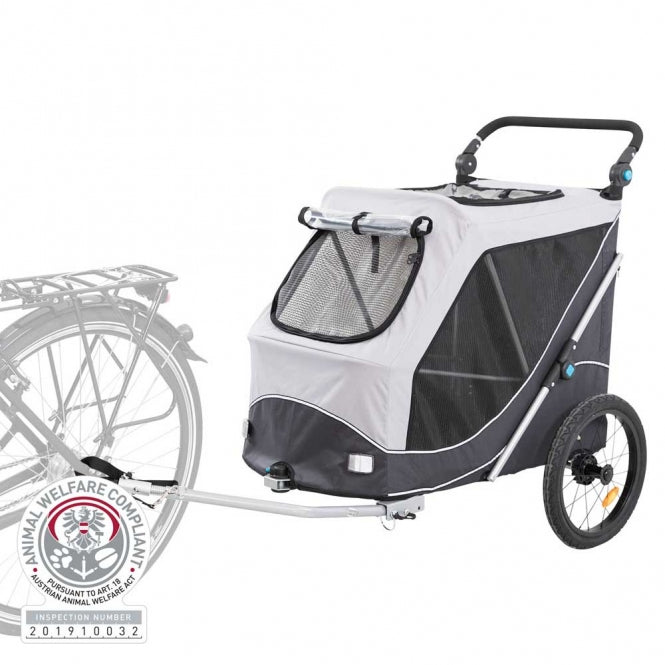 Trixie Fahrrad-Anhänger für Hunde - grau/schwarz