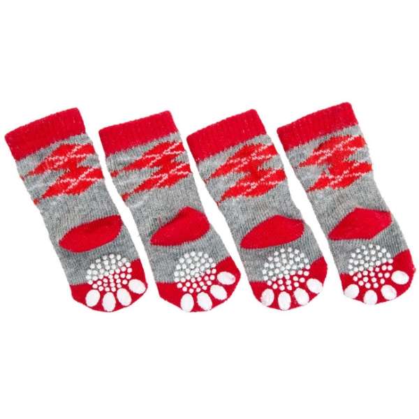 Karlie Doggy Socks Hundesocken 4er Set - Rot/Grau