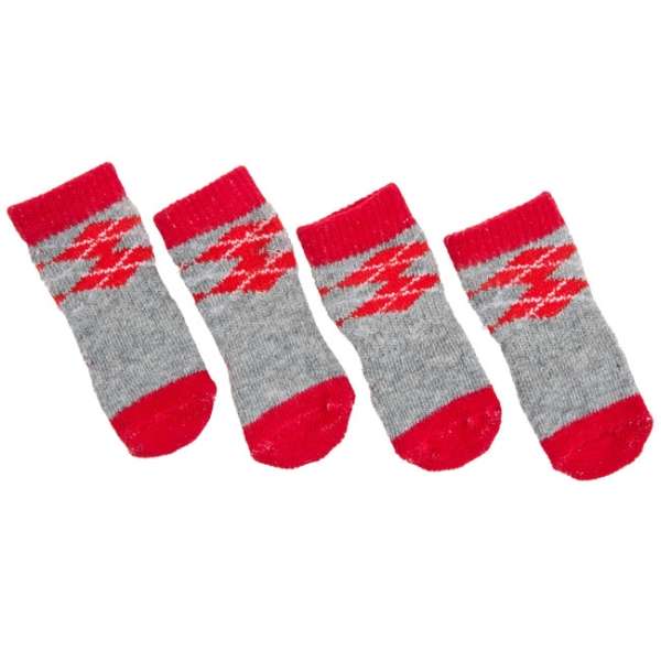 Karlie Doggy Socks Hundesocken 4er Set - Rot/Grau
