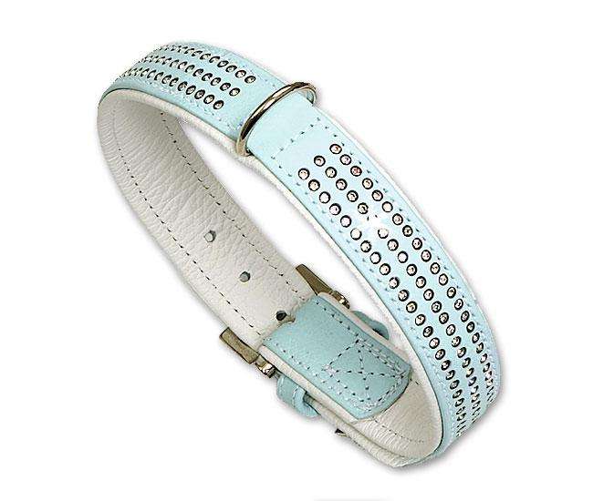 Karlie VINTAGE Strass Halsband 3-reihig - Hellblau