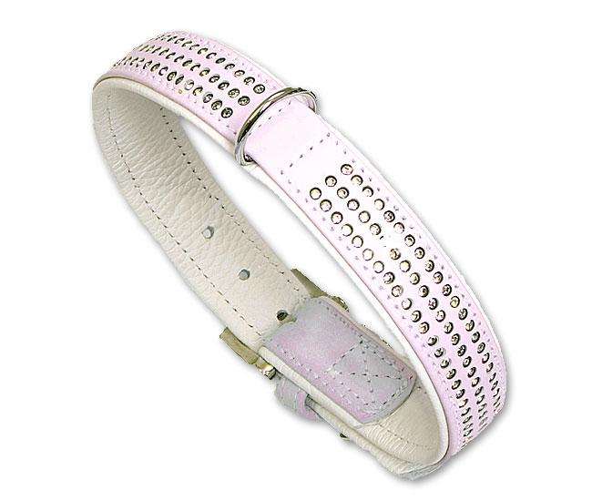 Karlie VINTAGE Strass Halsband 3-reihig - Hellrosa