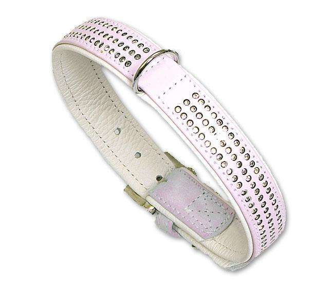 Karlie VINTAGE Strass Halsband 3-reihig - Hellrosa