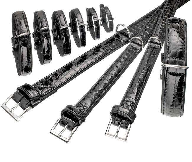 Karlie BUFFALO KROKO Büffelleder-Halsband - Schwarz