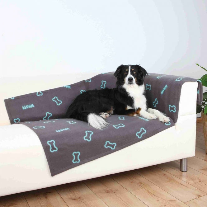 Trixie Fleecedecke Barney Knochenmotiv - 150 x 100 cm