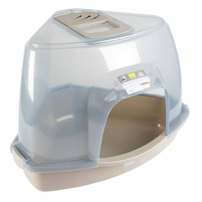 EBI Eck-Katzentoilette Prism M - transparent/grau