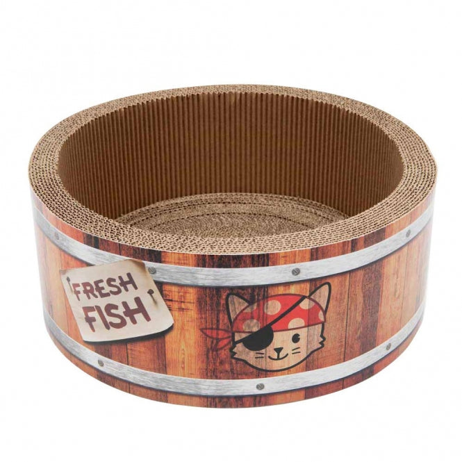 CATIT Play Pirates Kratzer in Fass-Form