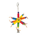 Duvoplus buntes Vogelspielzeug aus Holzblöcken/Leder