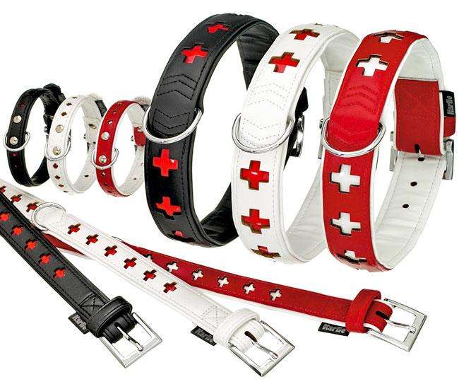 Karlie ART KUNSTLEDER Halsband CROSS - Rot