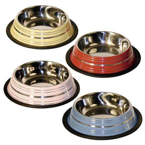 Kerbl Edelstahlnapf gestreift 450ml