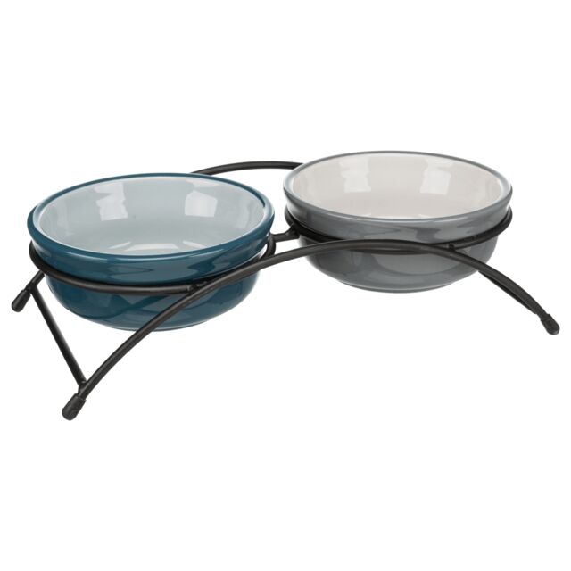 Trixie Napf-Set, Keramik/Metall - petrol/grau