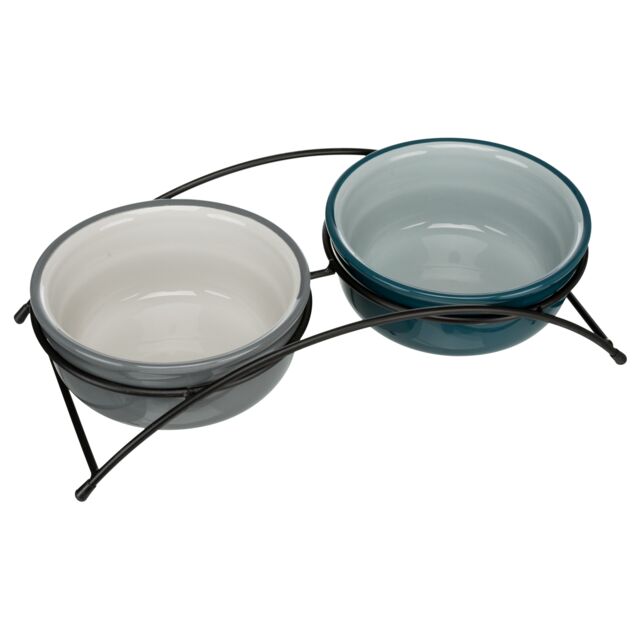 Trixie Napf-Set, Keramik/Metall - petrol/grau