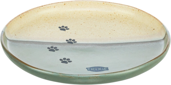 Trixie flacher Keramiknapf für Katzen - grün/beige